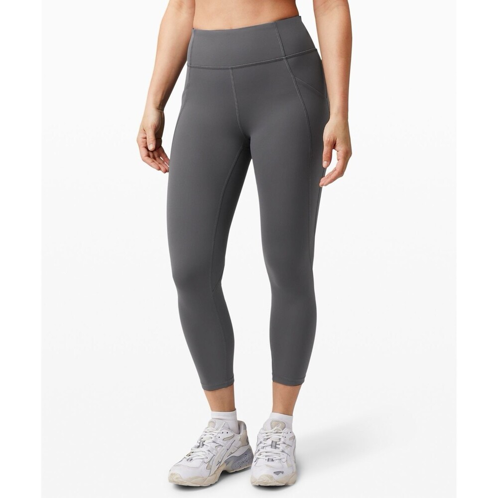 Lululemon 4 Time To Sweat Crop 23" Tight Women's Graphite Gray Legging Luxtreme